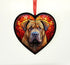 Shar Pei Stained Glass Effect Heart Suncatcher